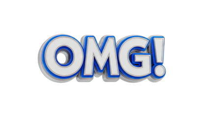 3D OMG Text on White Background