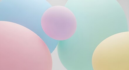 Soft Pastel Balloons Floating Gracefully in a Gentle Breeze A Celebration of Lightness and Joy