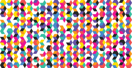 Abstract geometric isometric cubes seamless pattern