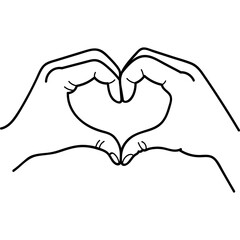 Fototapeta premium Two hands forming a heart shape with fingers gesture 