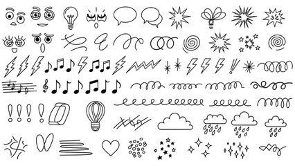 Collection of Hand Drawn Decorative Elements for Creative Design Projects