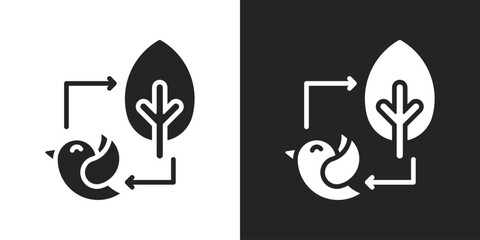 Ecology Icon In Black And White Glyph Style