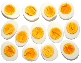 Sliced Hard Boiled Eggs Displayed.