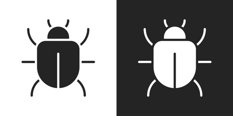 Insect Icon In Black And White Glyph Style
