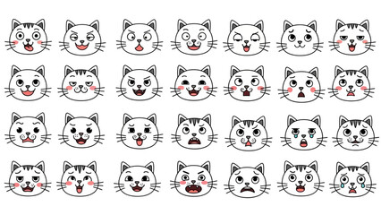 Cute Cat Emoji Collection for Digital Communication and Creative Projects