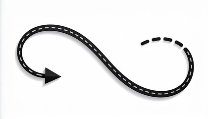 Infinity Road Arrow Path with Dotted Line - Endless Journey Concept