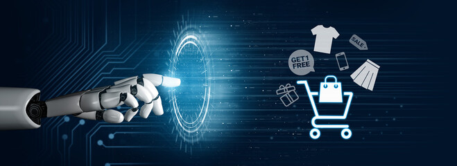 AI analyzing consumer shopping behavior to optimize digital promotions, personalize e-commerce...