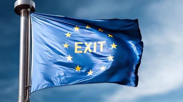 exit eu flag waving