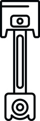 Piston with connecting rod in an engine part outline icon style