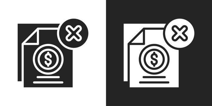 Unqualified Icon In Black And White Glyph Style