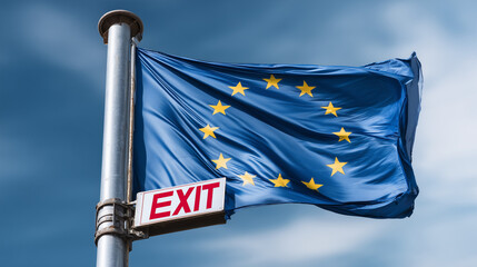 exit eu flag waving