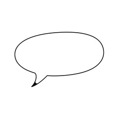 Fototapeta premium A simple black speech bubble on a for dialogue