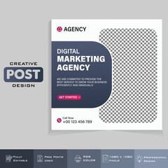 Creative Corporate Business Flyer Square Web Banner for Instagram and Facebook.