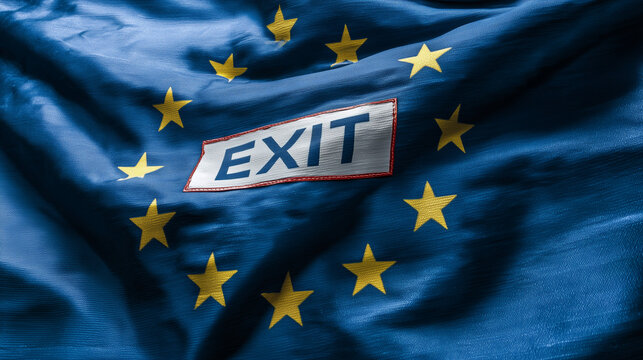 exit eu flag waving
