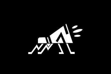 Obraz premium black and white Speaker logo