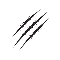 Black and white claw scratches vector sharp grunge slashes crack scratch texture isolated on white background