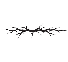 Black and white crack line silhouette grunge fracture scratch border abstract damaged surface vector illustration