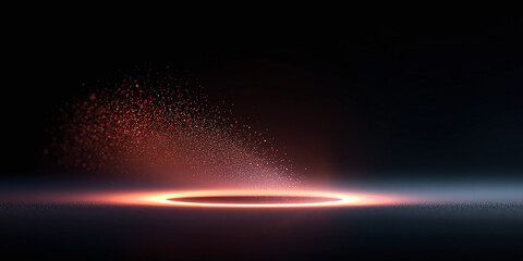 abstract colorful background of glowing tech ring line with space