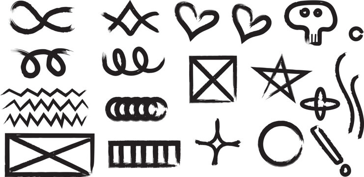 Collection of 20th century occult esoteric symbols and logos