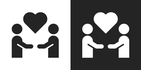Relationship Icon In Black And White Glyph Style