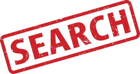 Distressed Red Search Rubber Stamp for Online Searches and Information Retrieval Needs