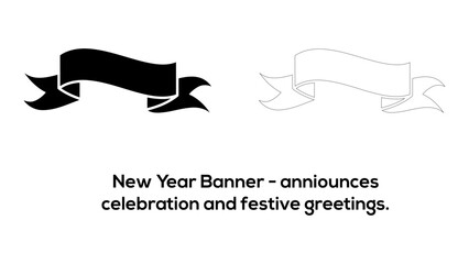 New year banner announcing celebration and festive greetings © Monwara67