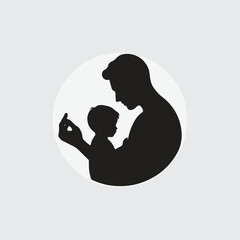  silhouette of a father holding his child&rsquo;s hand with love and care