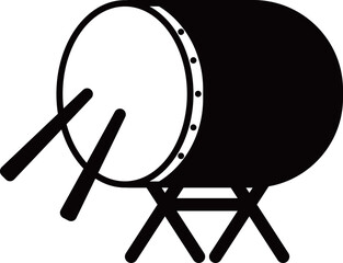 和太鼓のアイコン　モノトーン