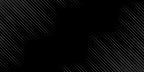 Black oblique straight line background. Masculine dark linear abstract wallpaper. Elegant luxury striped gradient texture. Grey diagonal lines backdrop for flyer, banner, poster, presentation. Vector