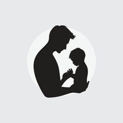  silhouette of a father holding his child&rsquo;s hand with love and care