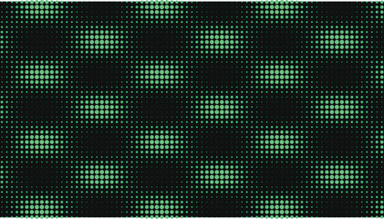 Green LED dot matrix pattern with glowing pixel clusters on black background