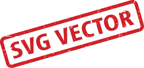 Red SVG Rubber Stamp on White Background with Vintage Grunge Texture and Imperfections