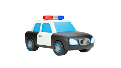 3D Rendered Police Car on White Background