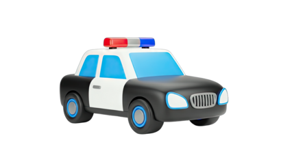 3D Rendered Police Car on White Background