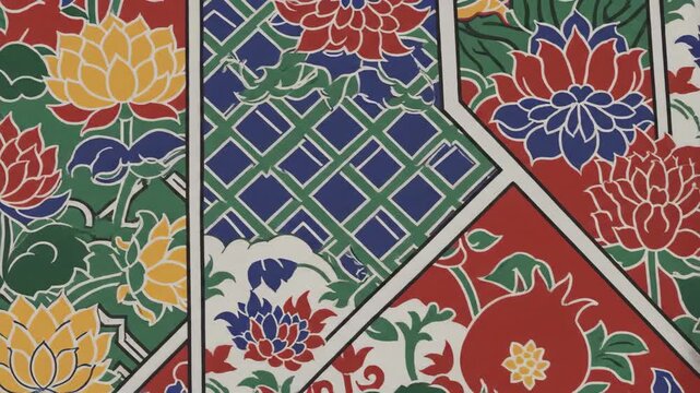 Vibrant Korean Dancheong Temple Decorative Motifs