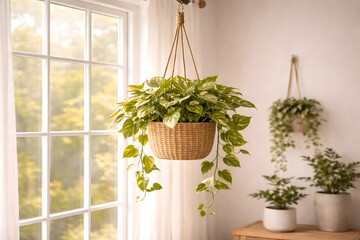 Variegated Pothos Window