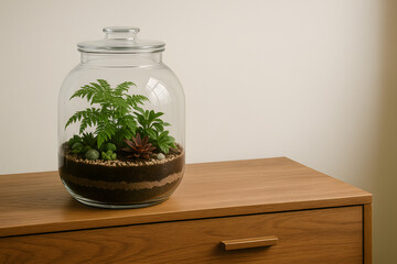 Minimalist Glass Terrarium Interior
