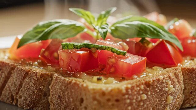 bruschetta with tomato and basil