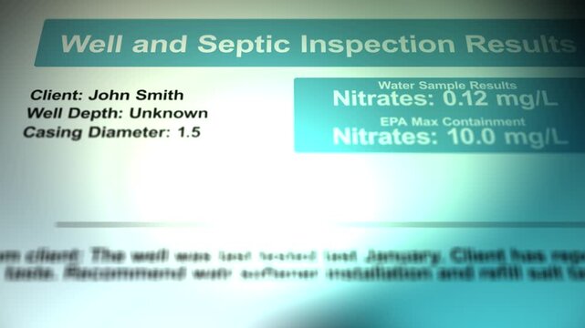 A Low Nitrates Report for a Well or Septic System