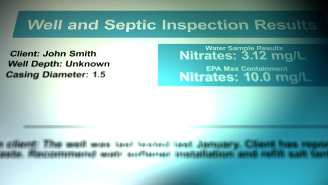 An Average Nitrates Report for a Well or Septic System