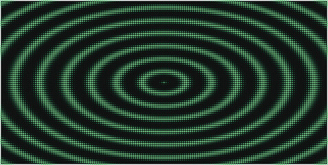 Green concentric ripple rings on black background, abstract radar wave circles