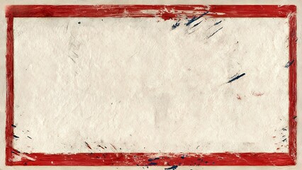 Textured Canvas Frame: Red Border with Abstract Paint Splatters