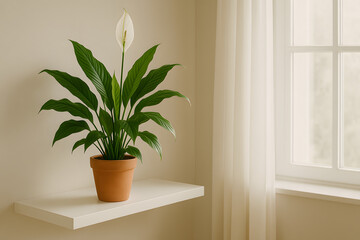 Peace lily in a Scandinavian interior