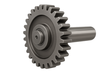 Gray Metal Gear Mechanism with Shaft