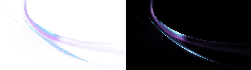 Blue Purple Neon Energy Flow with Glossy Light Isolated PNG