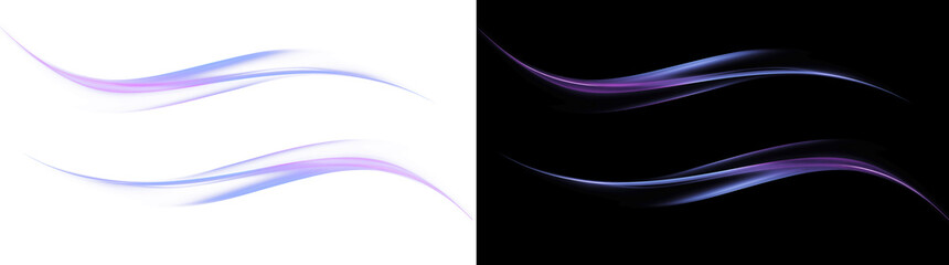 Electric Blue Neon Energy Line with Bright Core Isolated PNG