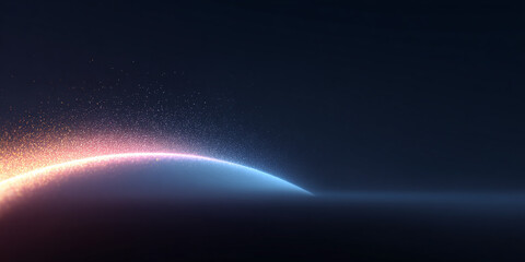 abstract colorful background of glowing tech ring with space