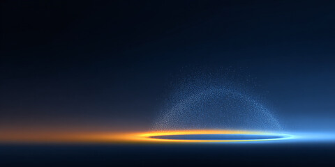 abstract colorful background of glowing tech ring with space