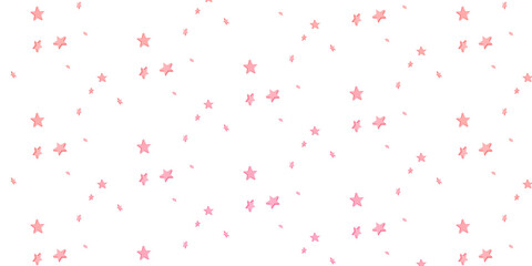 A seamless white background with a lovely pattern of pink stars of various sizes	