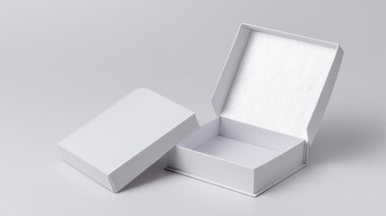 Compact white folding gift box used for cosmetics, elegant display on white